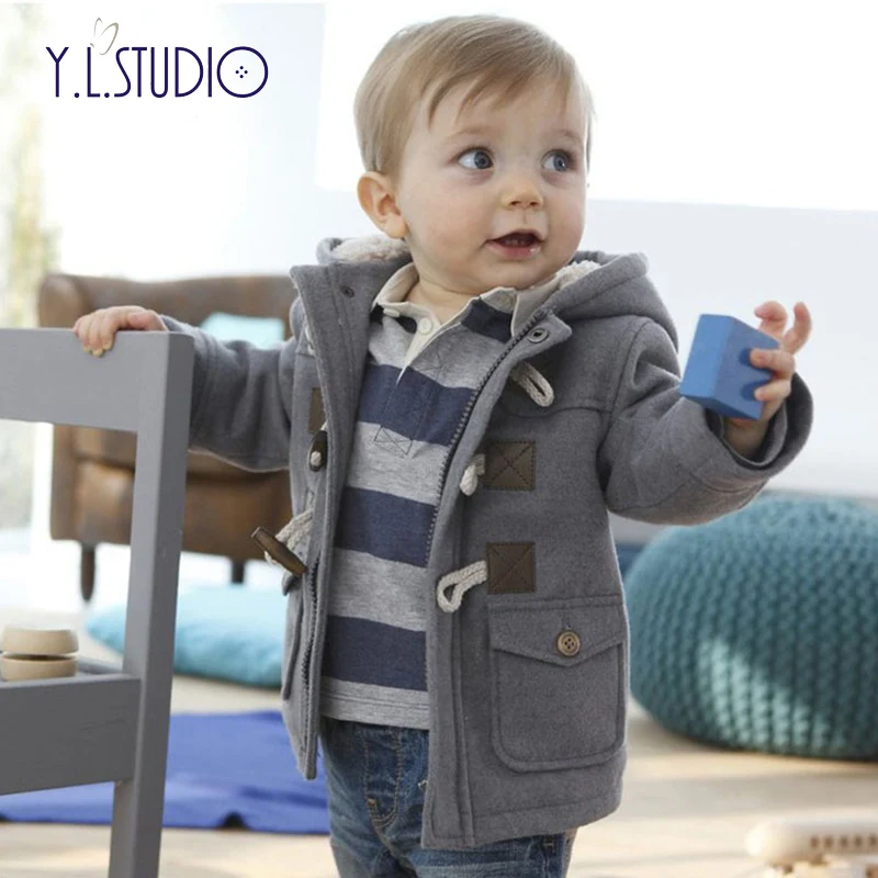 Toddler Baby Boys Winter Autumn Warm Outerwear Thicken Hooded Jacket Overcoat Newborn Fleece Coat Clothing | Детская одежда и