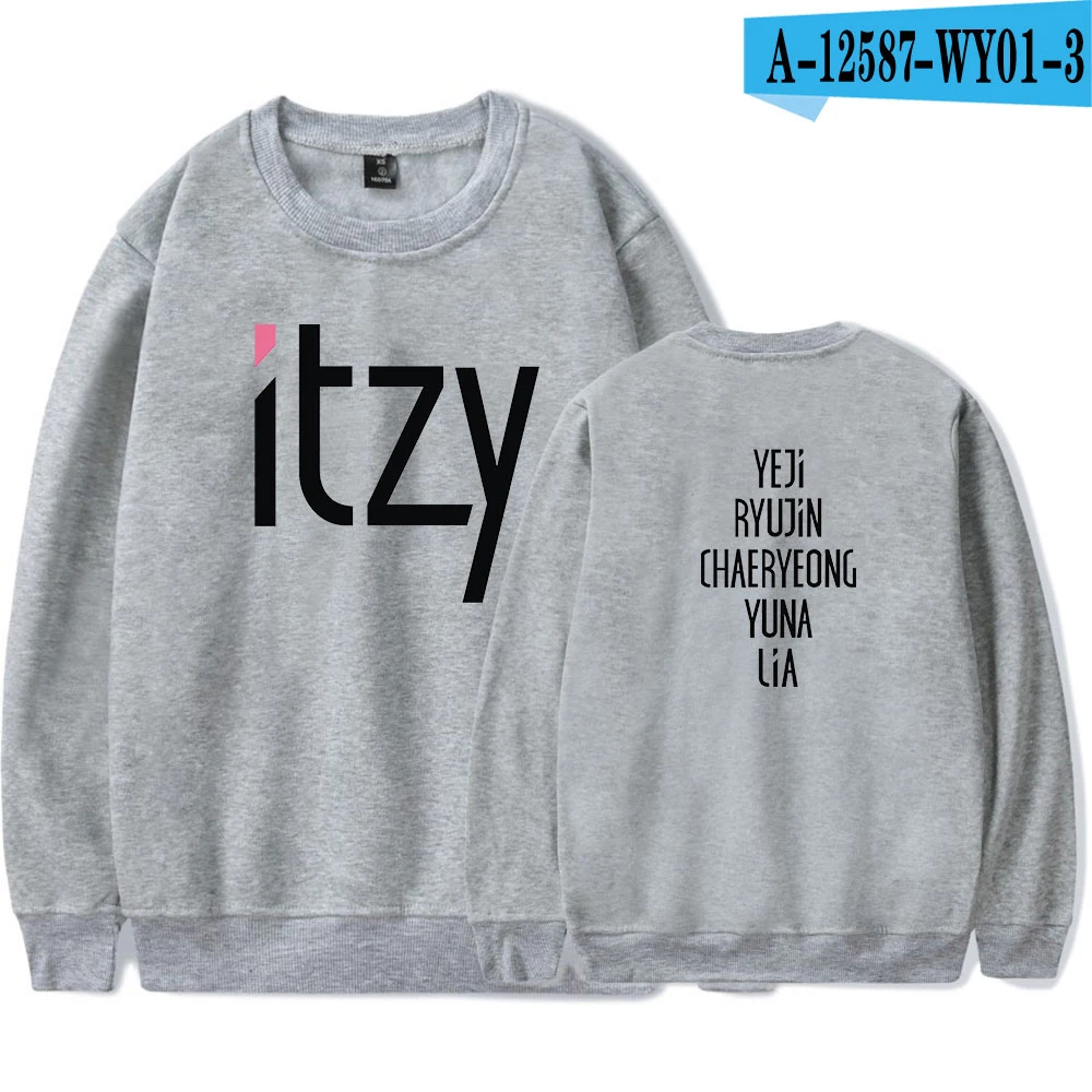 Новая Мода Kpop Itzy толстовки с принтом для мужчин женщин монолитным Толстовка повседневное О образным вырезом длинным рукавом унисекс Harajuku - Цвет: 3