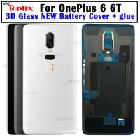 3d glass for oneplus 6 back battery cover door rear glass for oneplus 6t battery cover 16t housing case with camera lens