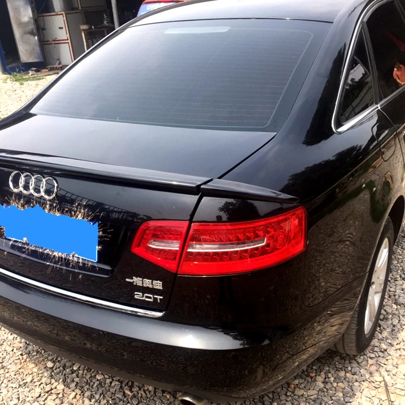 Для Audi A6 C6 2005-2012 задний спойлер 3 шт./компл. PU Материал грунтовка Цвет автомобильное украшение в виде хвостового крыла багажник спойлер для AUDI A6 C6