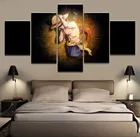 Картина на холсте, украшение детской комнаты, 5 панелей, цельная обезьяна Д. Луффи, анимационная печать, модульные картины, каркасный плакат