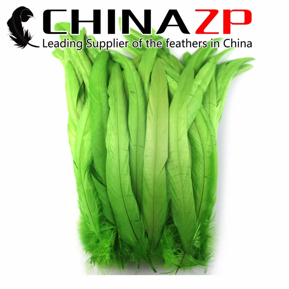 CHINAZP Factory 200 шт./лот от 25 до 30 см в длину окрашенное лаймовое зеленое перо гризли
