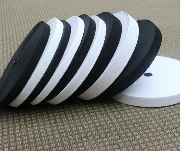 Швейные принадлежности аксессуары для одежды черная/белая эластичная тканая