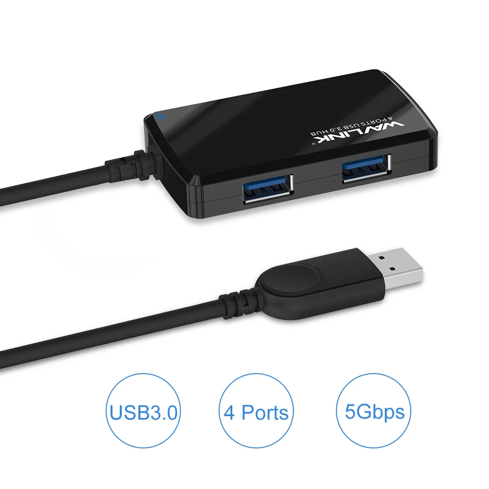 Wavlink мини Портативный 4-Порты и разъёмы usb3.0 Супер Скорость USB HUB адаптер до 5 Гбит/с