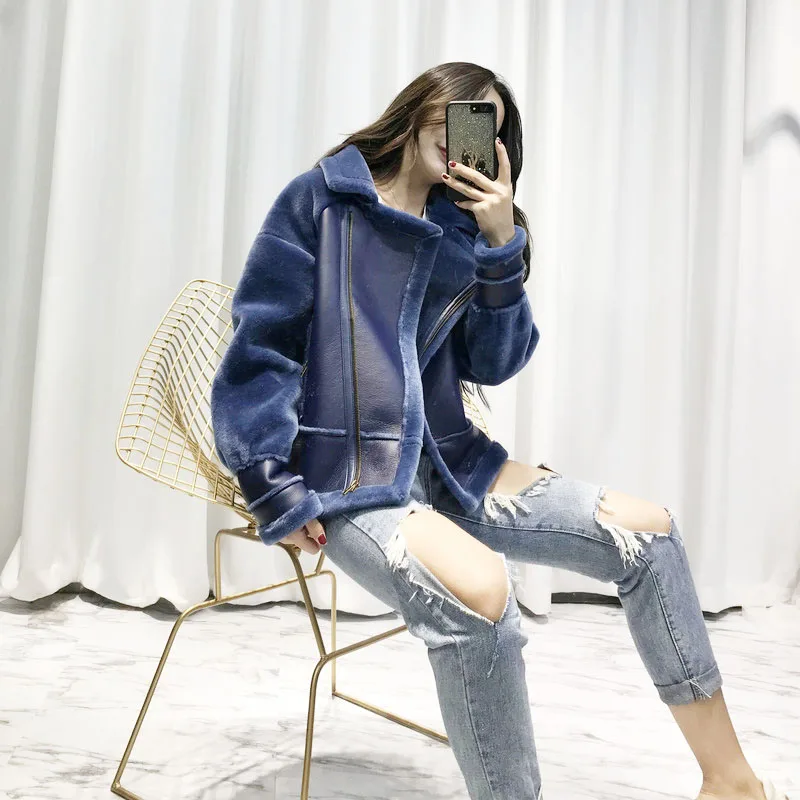 Зимние женские Куртки из натуральной овечьей кожи пальто натурального меха