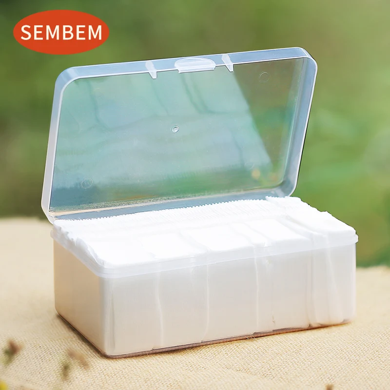 SEMBEM набор мягких хлопковых подушечек, тонкие 500 шт.+ толстые 80 шт., для снятия макияжа, для дизайна ногтей, хлопковые подушечки для ухода за кожей лица, очищающие подушечки
