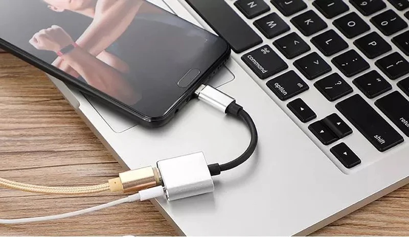 USB-C папа до 3,5 мм и USB-C женский 1 вход 2 выхода аудио сплиттер Джек адаптер для iPhone наушников аудио Зарядка конвертер
