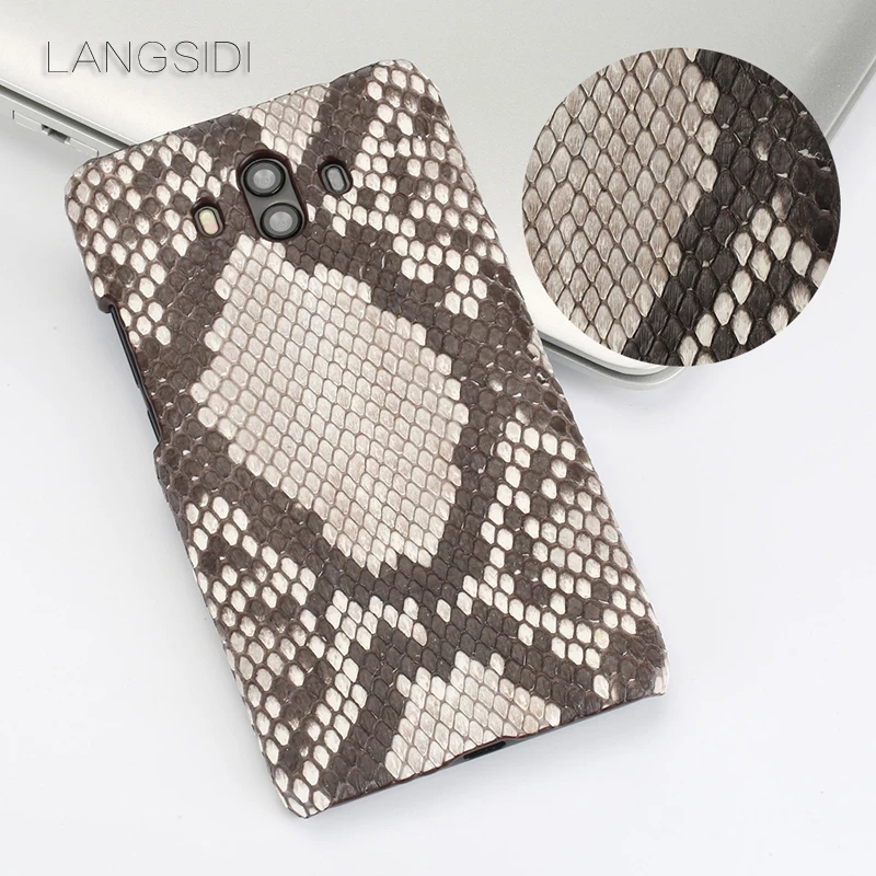 wangcangli For Huawei P9 Luxury handmade real python Skin leather phone case Genuine Leather | Мобильные телефоны и