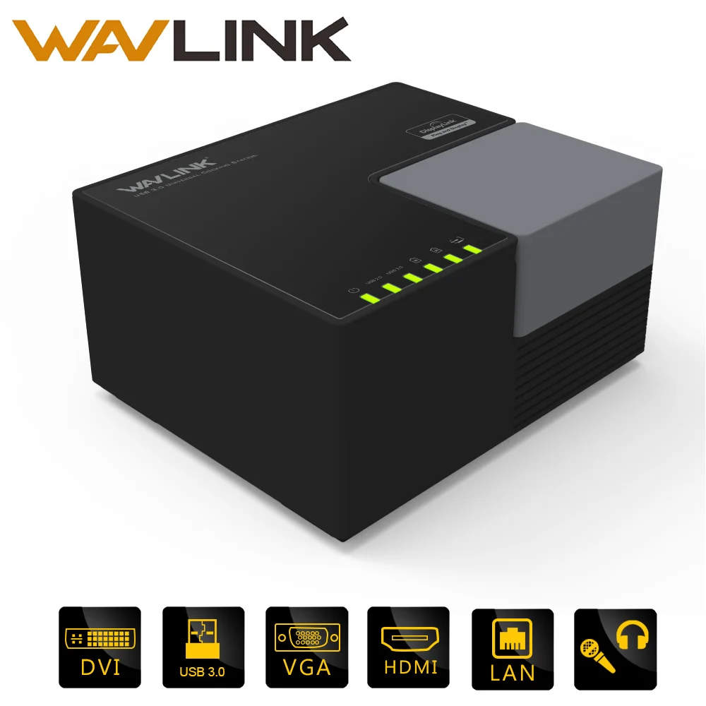 Универсальная док-станция Wavlink Внешний USB 3,0 Dual Video DisplayLink usb-хаб Full HD 1080P 2048x1152 DVI HDMI для портативных ПК