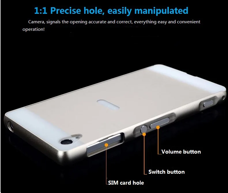 Z1 case New Luxury Cell Phones Cases Ultrathin Aluminum Metal Frame and Plastic Back Cover For SONY Xperia L39h C6903 |