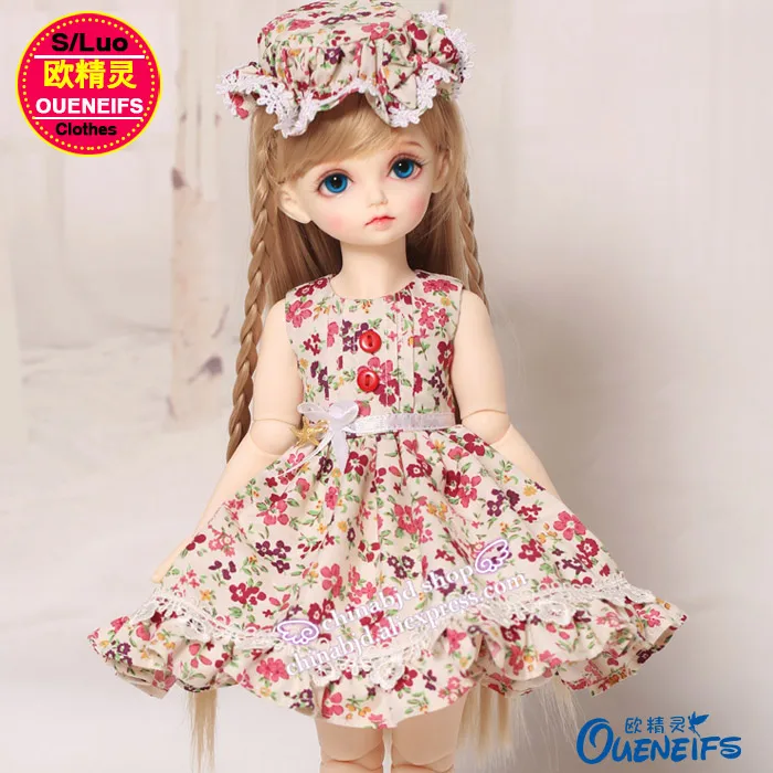 Фото Одежда для шарнирной куклы 1/4 Цветочное платье с шапочкой модная одежда отдыха RL