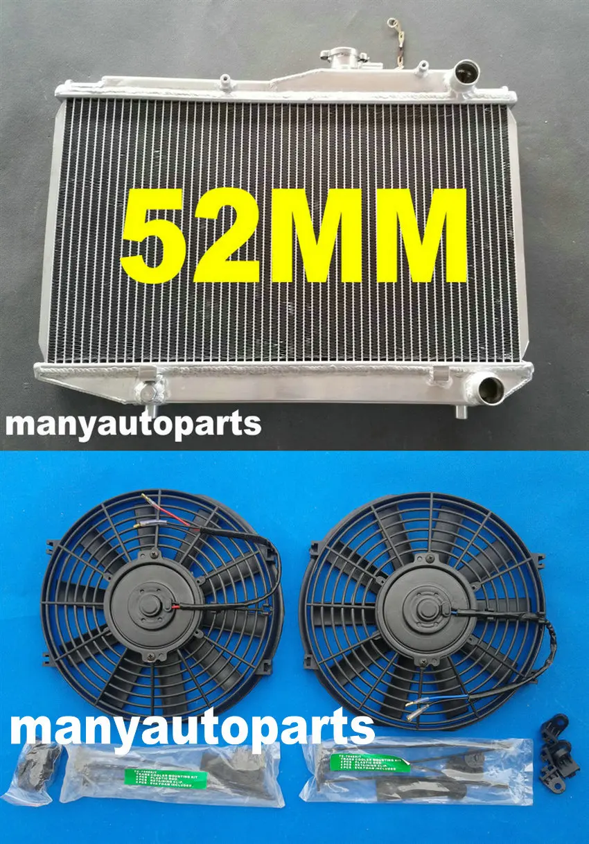 Алюминиевый радиатор 52 мм для TOYOTA COROLLA AE86 4AGE GTS ручной с вентилятором|radiator for toyota