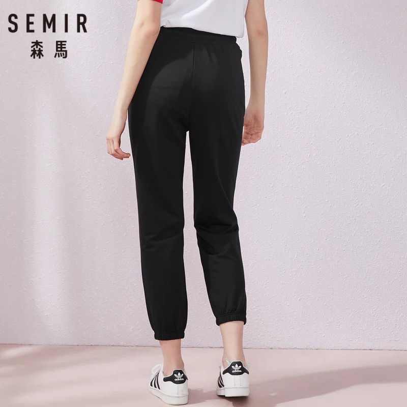Женские повседневные брюки SEMIR напечатанный букет букв для ступней с эластичным