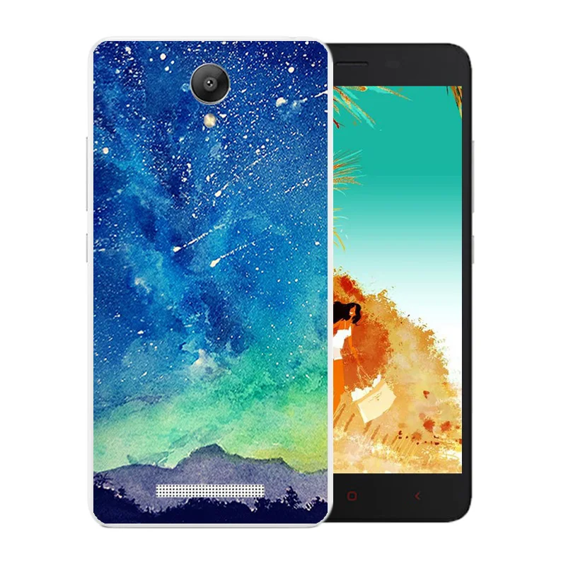 5 дюймов для Xiaomi Redmi Note 2 задняя крышка с рисунком звездного неба прозрачный мягкий