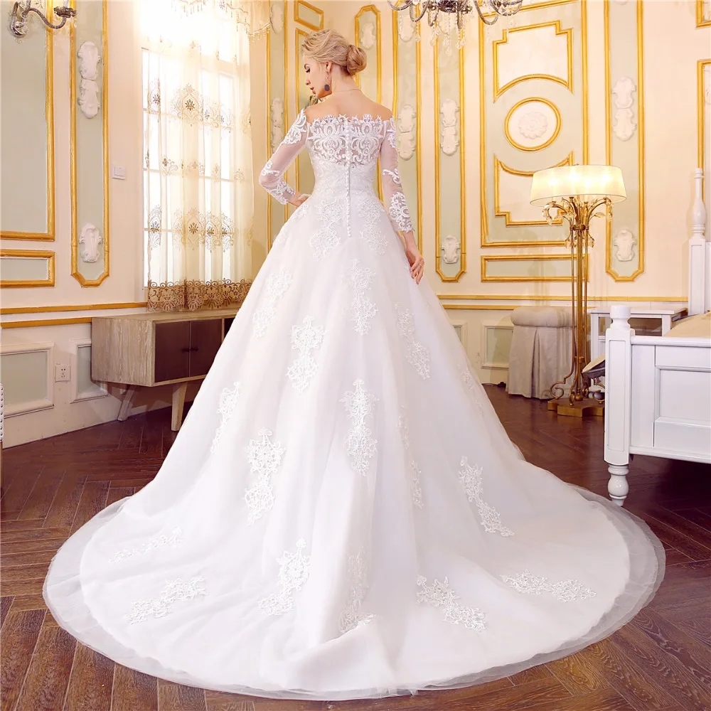 2018 лодка средства ухода за кожей шеи Vestido De Noiva индивидуальный заказ молния Кнопка