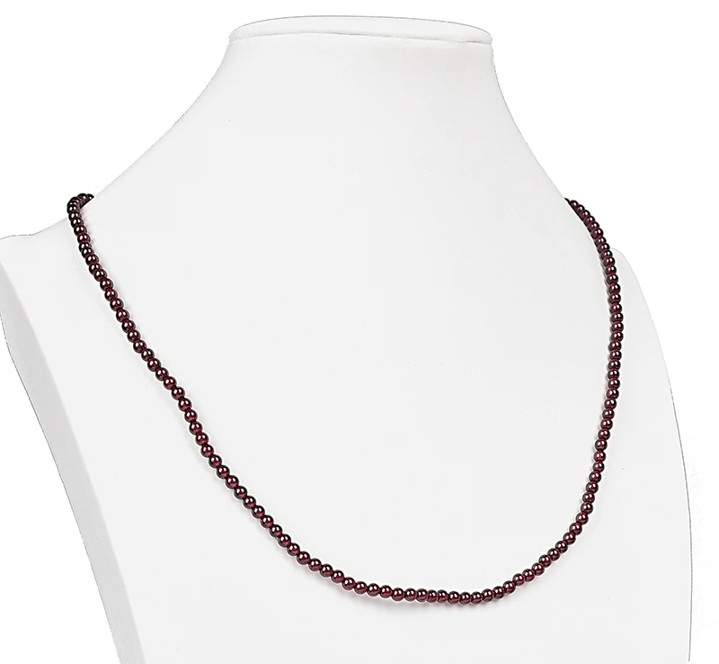 Маленькие Коричневые круглые бусины с добавлением Красного жемчуга и граната