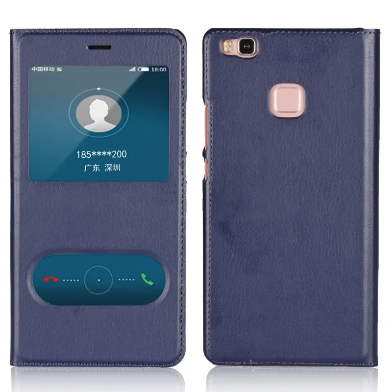 Чехол с окошком P9Lite для Huawei P9 Lite 2016 2017 кожаный чехол откидной крышкой мобильный