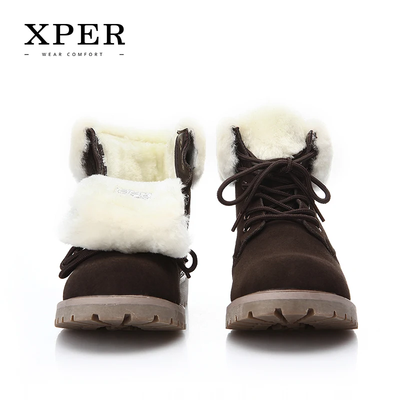 2018 бренд XPER Для мужчин теплые сапожки на шнуровке Мужские ботинки нескользящей