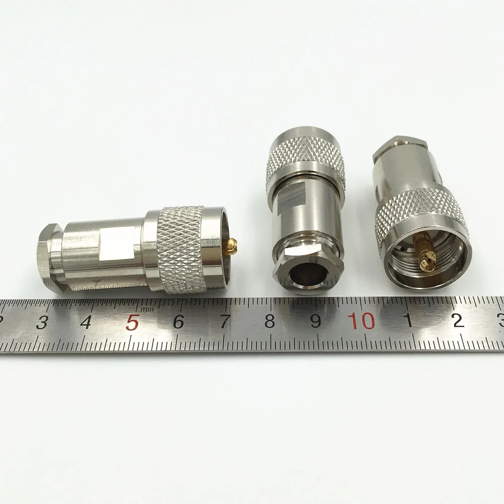 10 шт латунный UHF мужской паяльник фоторазъем RF коаксиальный разъем для RG5 RG6 5D FB