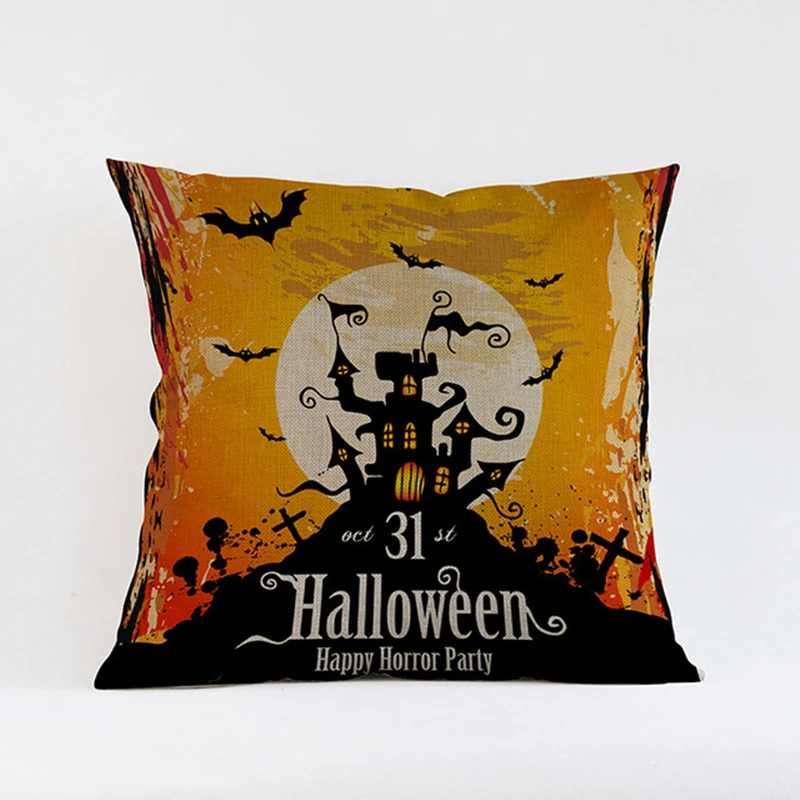 

2018 наволочка для украшения Хэллоуина, наволочка для подушки, чехол для подушки с рисунком ужаса, сахара, черепа, замка, домашний декор, чехол ...