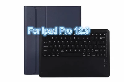 Blue Bluetooth клавиатура чехол для iPad Pro 12,9 дюйма Авто Режим сна/пробуждения умный из искусственной кожи раза защитный чехол для Apple iPad Mini Coque - Цвет: Blue