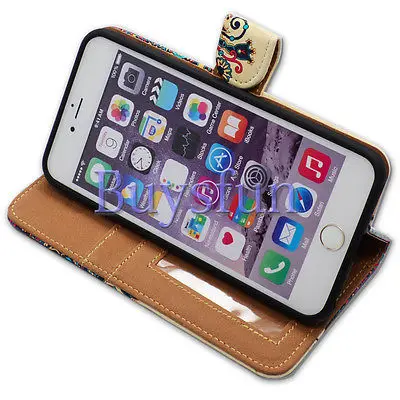 Bcov Стильный Красочный Цветок Кожаный Бумажник Чехол Для Iphone 6 Plus/6 S Plus 100023191 |