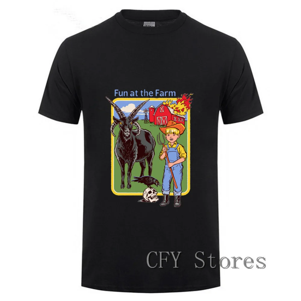 Забавные демоны футболка для мужчин весело на ферме черный phillip демоническим