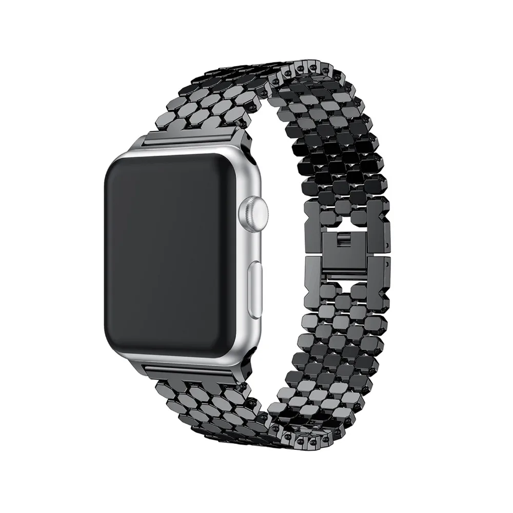 Ремешок из нержавеющей стали для Apple watch 38 мм 42 мм iwatch 4 группа 44 мм 40 мм Блестящий металлический браслет для Apple watch 5 4 3 2