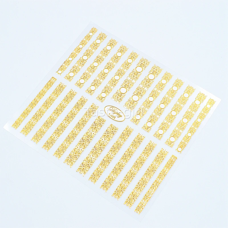 High Quality 3d Gold(white)Nail Art Stickers Decals Hot Stamping Nail Tips Decorations beauty Tools Nails Accessories 1-008 | Красота и