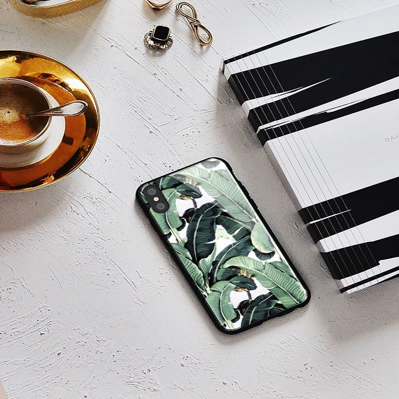 GKK Мода для iphone 6 Чехол заднее стекло Мягкие TPU 360 полная защита в темноте 6s plus 7 8 X