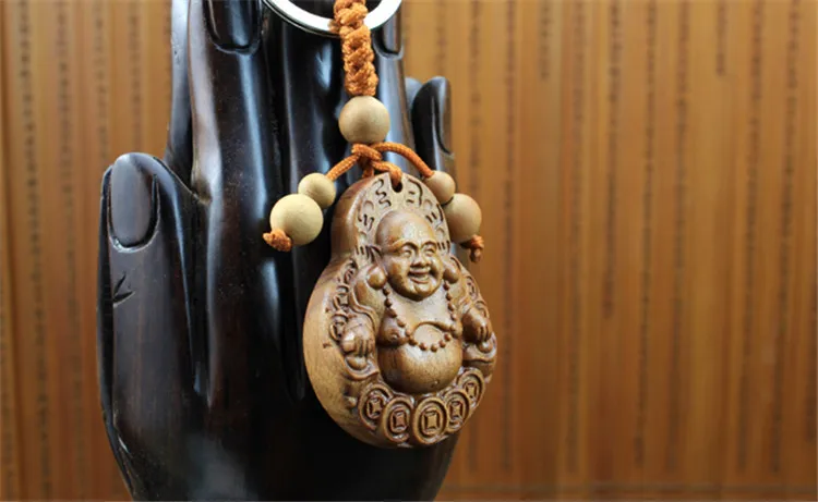 1 шт. горячая Распродажа розовый резной брелок Будда Кулон счастливые украшения