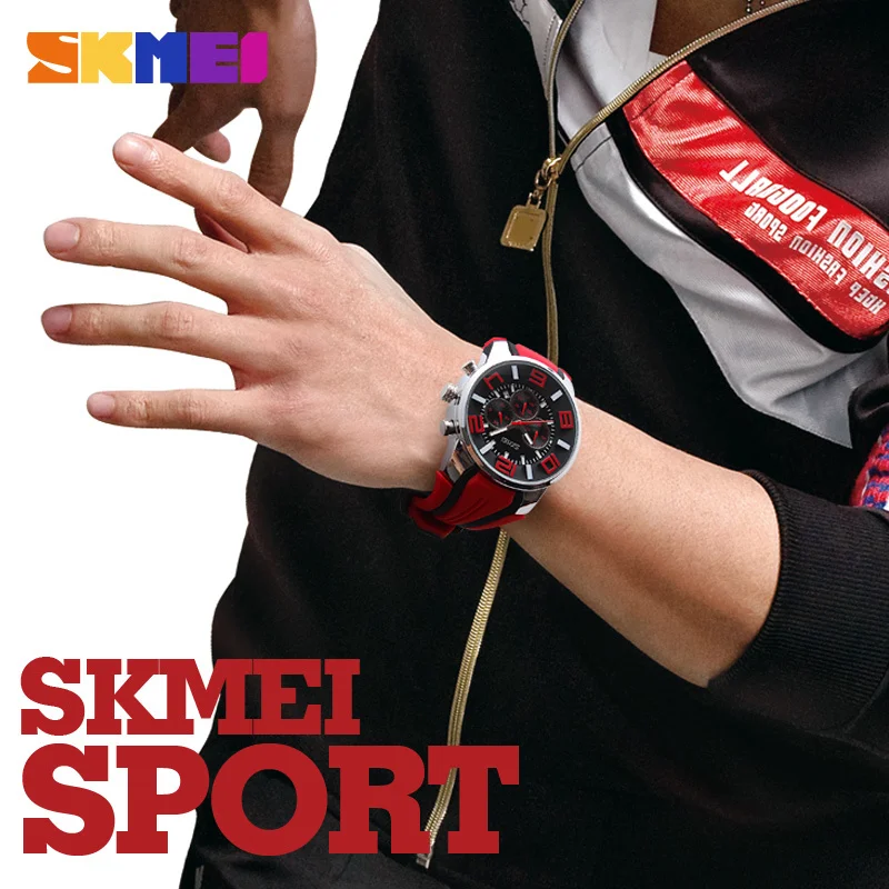 SKMEI 9128 Мужские кварцевые часы модные повседневные мужские водонепроницаемые