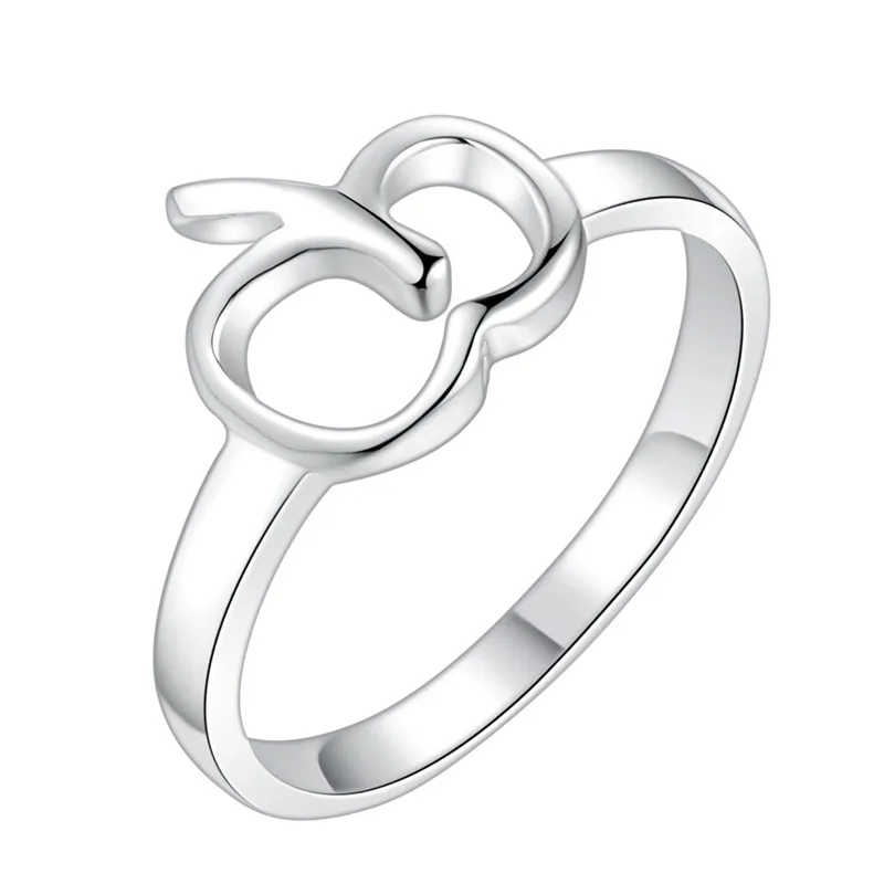 Кольцо на палец с изображением фруктов и яблока серебристого цвета размер 5 #6 #7 #8