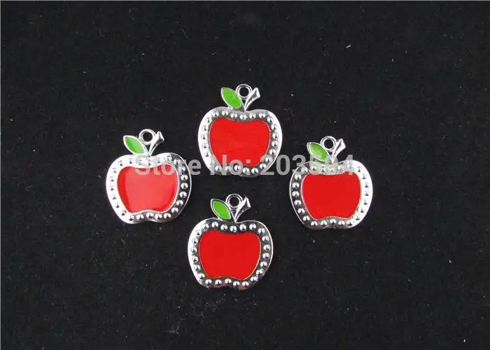 

AE205 20pcs Mixed Enamel Apple Charms Pendants Pet Charm for Necklace Charm 28x24mm