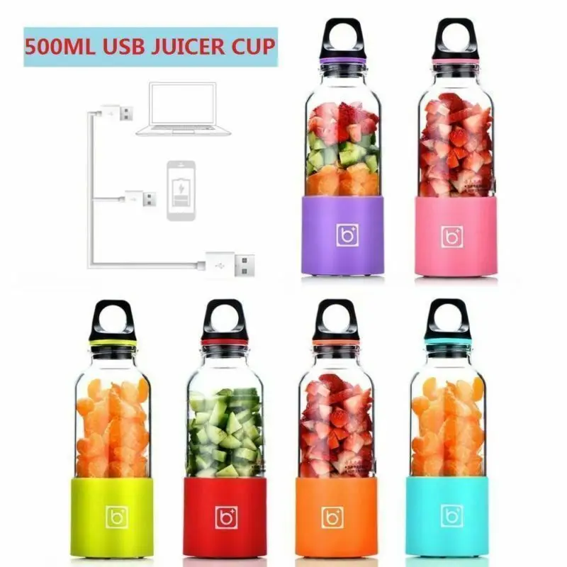 4 лезвия Портативный USB аккумуляторная чашка сока 500 мл электрическая