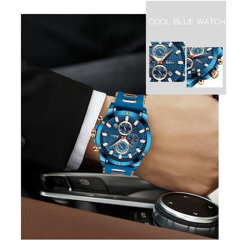 

Megir Men's Chronograph Analog Quartz Watch with Date, Luminous Hands, Waterproof Silicone Rubber Strap Wristswatch for Man 2019