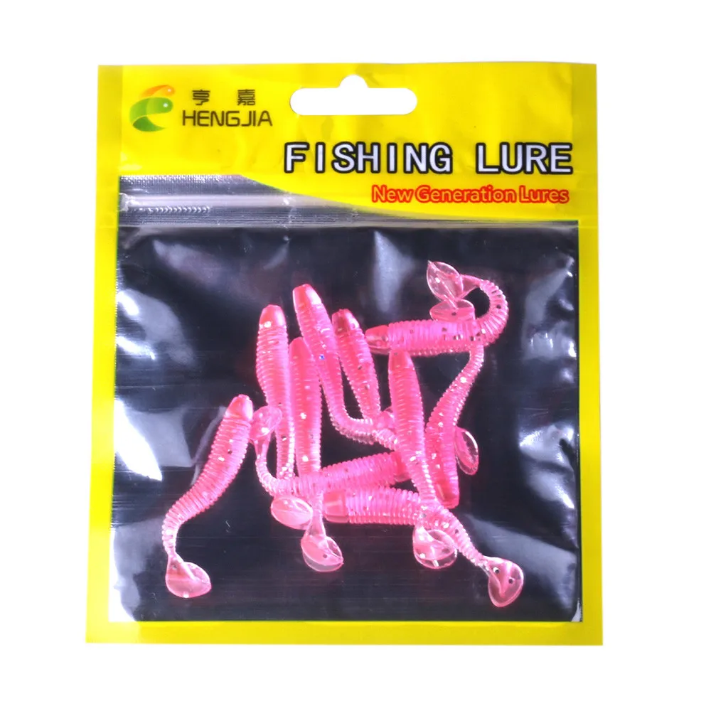 CHAMSGEND 10pcs/lot 50mm Soft Rubber Bait Fishing Lure Jig Wobbler Soft Worm Carp Fishing Bait Artificial Silicone Swimbait Z611 - Цвет: E