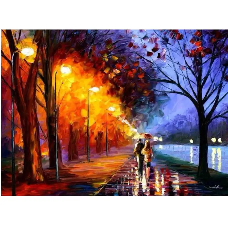 

Romanatic 100% Hand Painted Modern Abstract Oil Painting On Canvas Walking With You Wall Art Painting For Home Decor No Frame