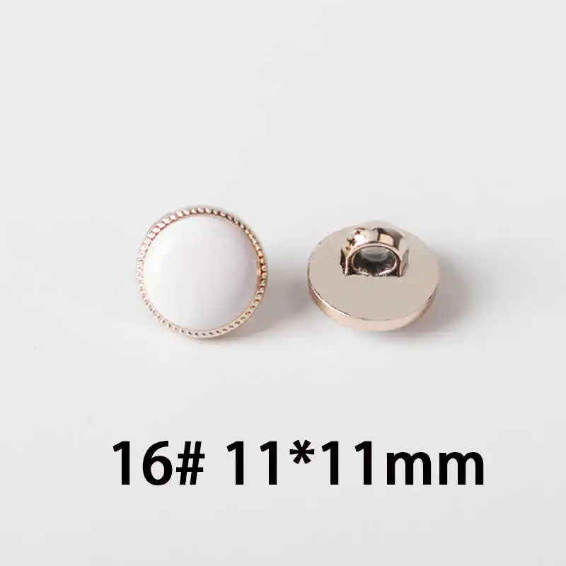 No16 11mm 50 шт./компл. цвета: черный, золотистый, Серебристый; швейные пуговицы, 11-12 мм Пластик пуговицы, аксессуары для шитья для Костюмы DIY одежда, блузки для детей, украшения - Цвет: No16 11mm