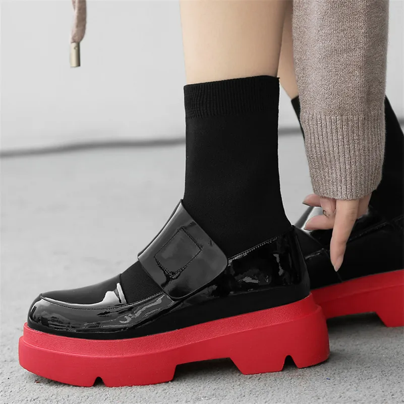 

FEDONAS New Women Mid-Calf Boots Autumn Winter Warm High Heels Shoes Woman Genuine Leather Casual Quality Brand Stretch Boots