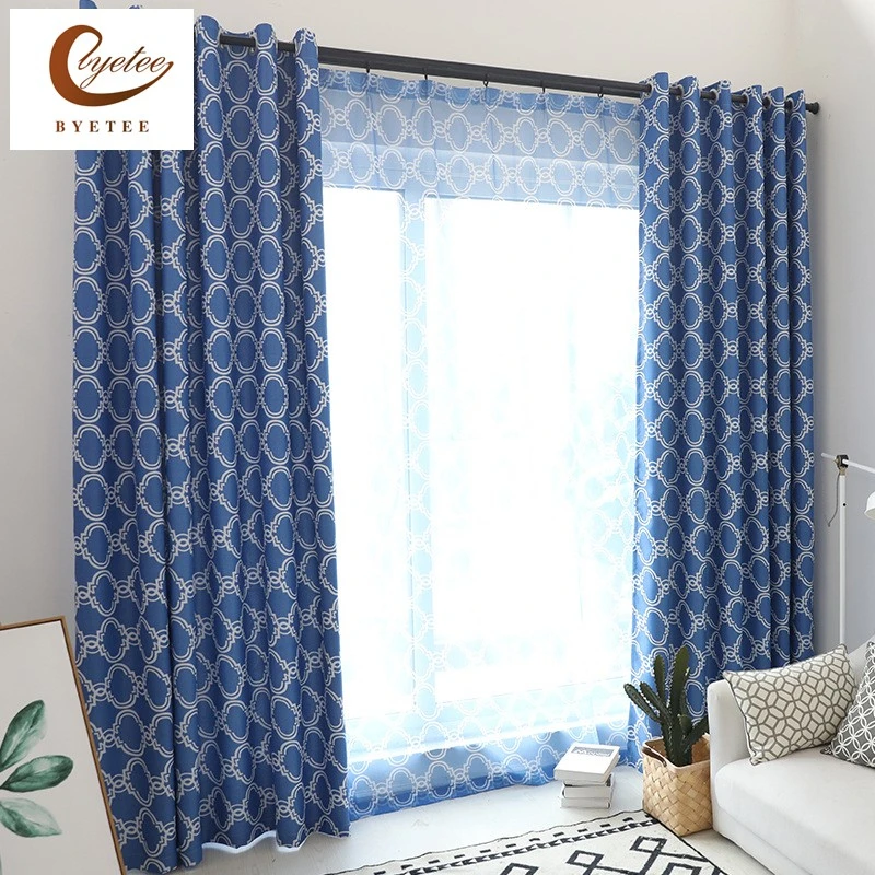 Затемняющие шторы для окон с принтом тканевые скандинавские занавески спальни