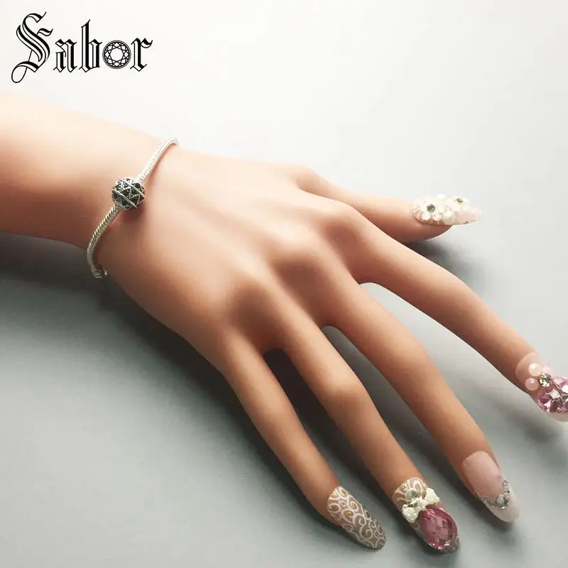 Аксессуары DIY бусы Черный Зигзаг этническое Украшение Серебряный цвет ювелирные