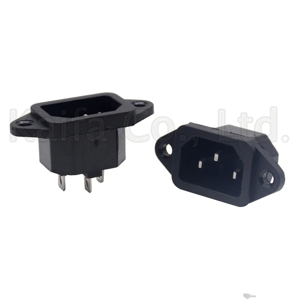 AC 250V 10A 3 шт 3P IEC320 C14 штекер панели питания на входе розетки соединители