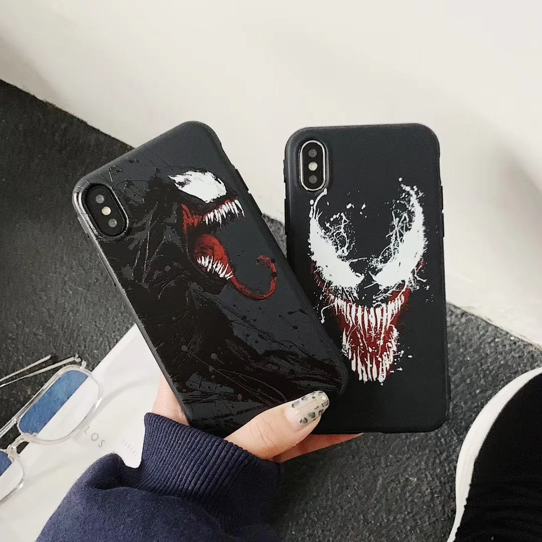 Popular American comic venom soft silicone case for iphone 6 7 6S 7plus 8 8plus XR XSMax Marvel 3D rescue phone Super Hero |