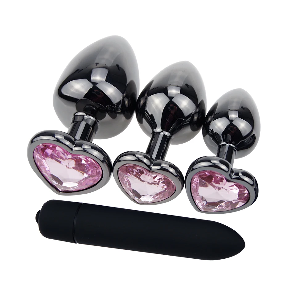DOMI Анальная пробка из нержавеющей стали в форме сердца вибратор Вагина анальные