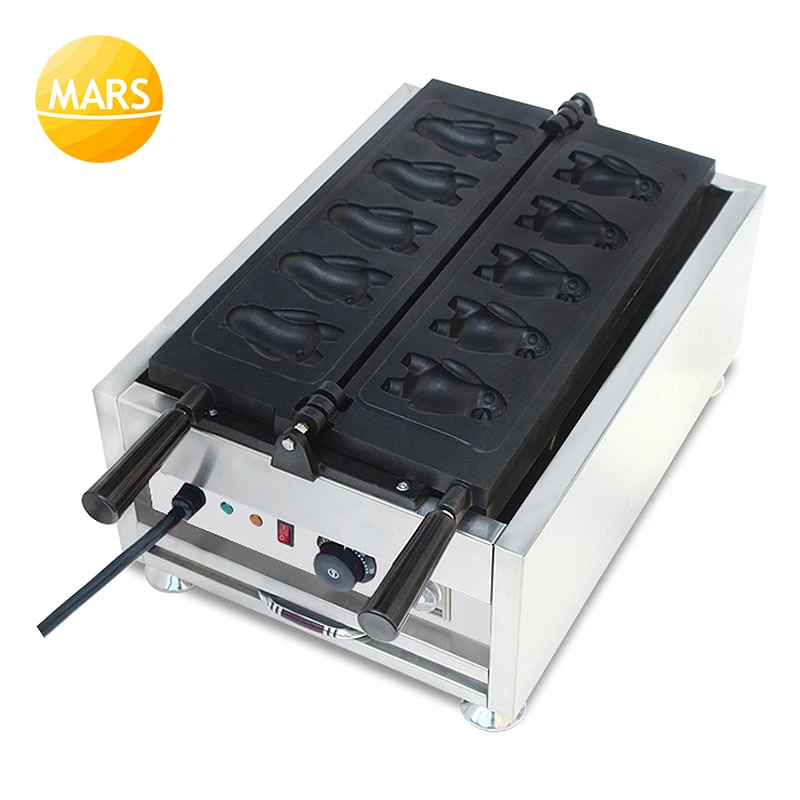 Марс коммерческих Применение 110V 220V 5 шт. кукла мишка в форме японский Ningyo яки вафель Бейкер Утюг с CE