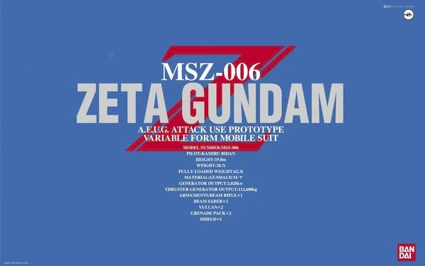Bandai Gundam PG 04 1/60 MSZ 006 Zeta Z мобильный костюм сборные модельные комплекты фигурки