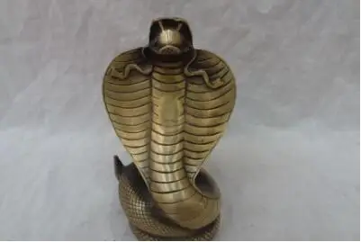 China Year Zodiac Bronze Animals FengShui Wealth Naja Cobra Snake Elapoid Statue | Дом и сад