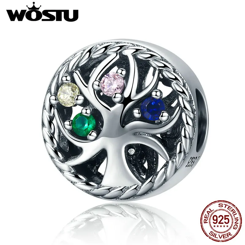 WOSTU новый дизайн Стерлинговое Серебро 925 пробы древо жизни бусины подходят к