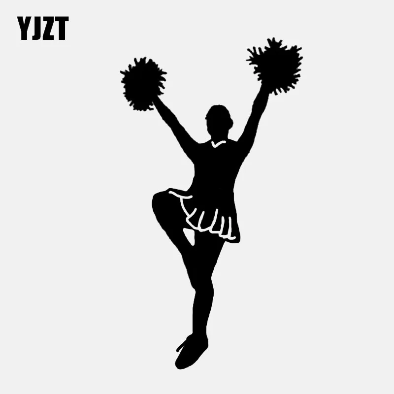 

YJZT 7.7*13.9CM Coolest Cheerleader Decor Car Sticker Vinyl Silhouette Graphic Black/Silver C12-1501